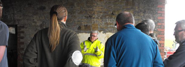 Lime pointing and plastering with UClan Conservation Graduate Students